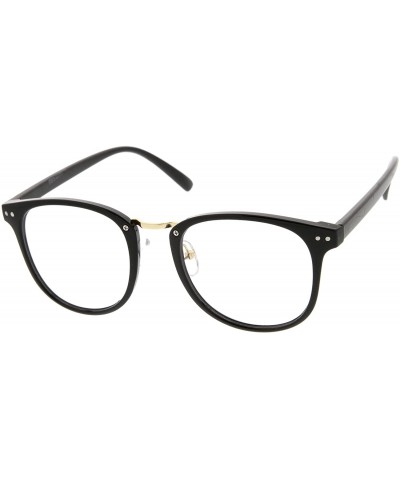 Wayfarer Classic Metal Nose Bridge Clear Lens Square Horn Rimmed Glasses 52mm - Black-gold / Clear - CK12LZRV8AN $21.01