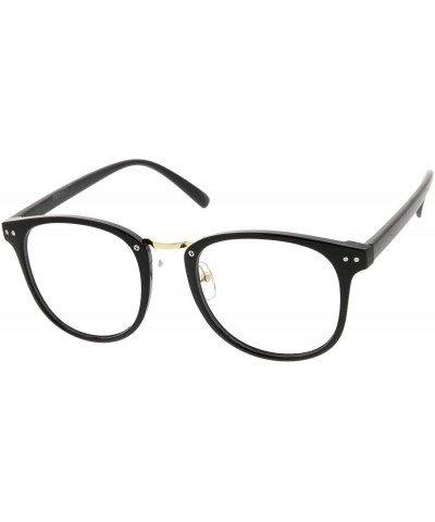 Wayfarer Classic Metal Nose Bridge Clear Lens Square Horn Rimmed Glasses 52mm - Black-gold / Clear - CK12LZRV8AN $10.09