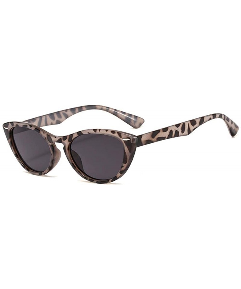 Cat Eye Cat eye sunglasses fashion ladies sunglasses - Grey Bean Flower Frame Grey Tablets - C51999KK2WS $24.81