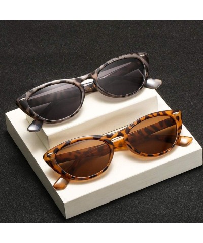 Cat Eye Cat eye sunglasses fashion ladies sunglasses - Grey Bean Flower Frame Grey Tablets - C51999KK2WS $24.81