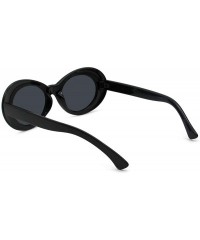 Sport Oversized Colorful One Piece Square Sunglasses Flat Gradient Transparent Lenses Party Sun Glasses - Oval Black - CP18S9...