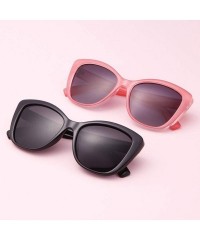 Square Vintage Square Women Sunglasses Cat Eye Design Frame Clear Polarized Lens - Stripe Frame Grey Lens - CS198RCEC43 $22.31