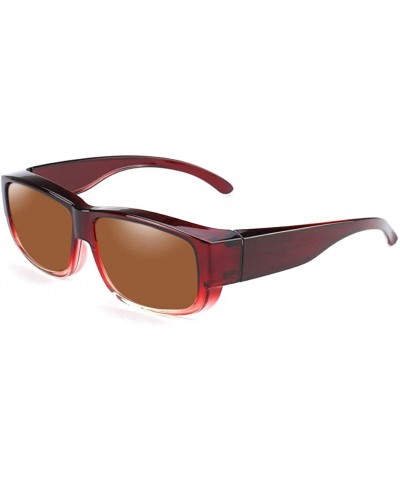 Goggle Wear Over Prescription Glasses Sunglasses Polarized Women Men - Wine - CK18UYRGOHG $18.01