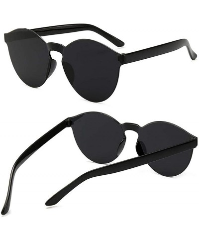 Round Unisex Fashion Candy Colors Round Outdoor Sunglasses Sunglasses - Black - CK190KZQSXA $29.14