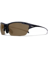 Sport Alpha Shiny Black Hiking/Mountain Biking Sunglasses with ZEISS P8010 Brown Tri-flection Lenses - C818KLA4OWL $16.70