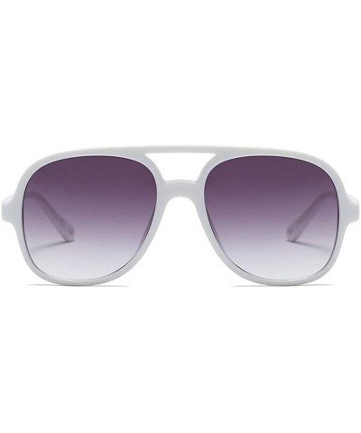Oversized 2018 Fashion Square Sunglasses Retro Brand Designer Sun Glasses for unisex Oversized Sunglasses - White - CS18M6AOD...