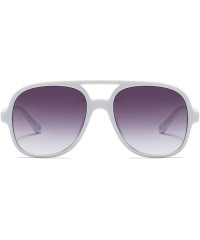 Oversized 2018 Fashion Square Sunglasses Retro Brand Designer Sun Glasses for unisex Oversized Sunglasses - White - CS18M6AOD...
