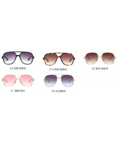 Oversized 2018 Fashion Square Sunglasses Retro Brand Designer Sun Glasses for unisex Oversized Sunglasses - White - CS18M6AOD...