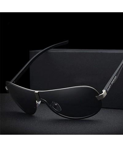 Oversized Aluminum Polarized Driving Sunglasses For Men Glasses YA494 C1BOX - Ya494 C3box - CM18XE0O06T $30.29