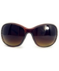 Oval Women's Sunglasses With Bling Rhinestone UV 400 PC Lens in Multi Concho - Agate Cross Wing Brown - CN18WTN422I $35.47
