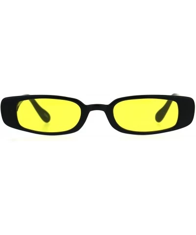 Rectangular Womens Mod Narrow Rectangular Pimp Color Lens Plastic Sunglasses - Yellow - C6180K7QYMW $17.93