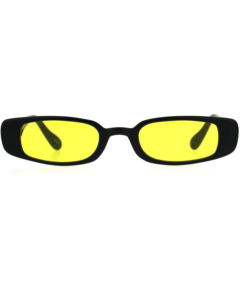 Rectangular Womens Mod Narrow Rectangular Pimp Color Lens Plastic Sunglasses - Yellow - C6180K7QYMW $17.93