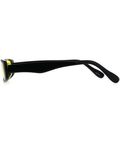 Rectangular Womens Mod Narrow Rectangular Pimp Color Lens Plastic Sunglasses - Yellow - C6180K7QYMW $17.93