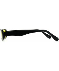 Rectangular Womens Mod Narrow Rectangular Pimp Color Lens Plastic Sunglasses - Yellow - C6180K7QYMW $17.93