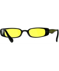 Rectangular Womens Mod Narrow Rectangular Pimp Color Lens Plastic Sunglasses - Yellow - C6180K7QYMW $17.93