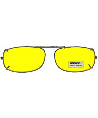Rectangular Skinny Curve Rectangle Non Polarized Yellow Clip on Sunglass - Pewter-non Polarized Yellow Lens - C5189ZLG6CI $32.04