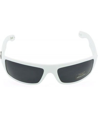 Round Gangster Sunglass Hardcore Dark Lens Sunglasses Men Women - White-iv - CP12K8TJ6T5 $11.94
