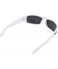 Round Gangster Sunglass Hardcore Dark Lens Sunglasses Men Women - White-iv - CP12K8TJ6T5 $23.88