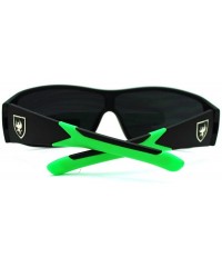 Oval Men's Lite Weight Sports Sunglasses Oval Rectangular Wrap - Black Green - CC11N870F95 $8.79