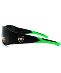 Oval Men's Lite Weight Sports Sunglasses Oval Rectangular Wrap - Black Green - CC11N870F95 $8.79