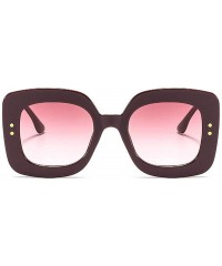 Goggle 2019 New Square Big Frame Women Sunglasses Men Retro Ladies Big Frame Goggle Female Sunglasses - Wine Red - C218Y8EMSQ...