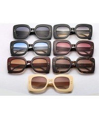 Goggle 2019 New Square Big Frame Women Sunglasses Men Retro Ladies Big Frame Goggle Female Sunglasses - Wine Red - C218Y8EMSQ...