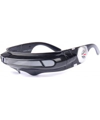 Shield Futuristic Cyclops Monoblock Shield Mirrored Polarized Sunglasses UV400 - Black - CO18EDY6NMO $42.33