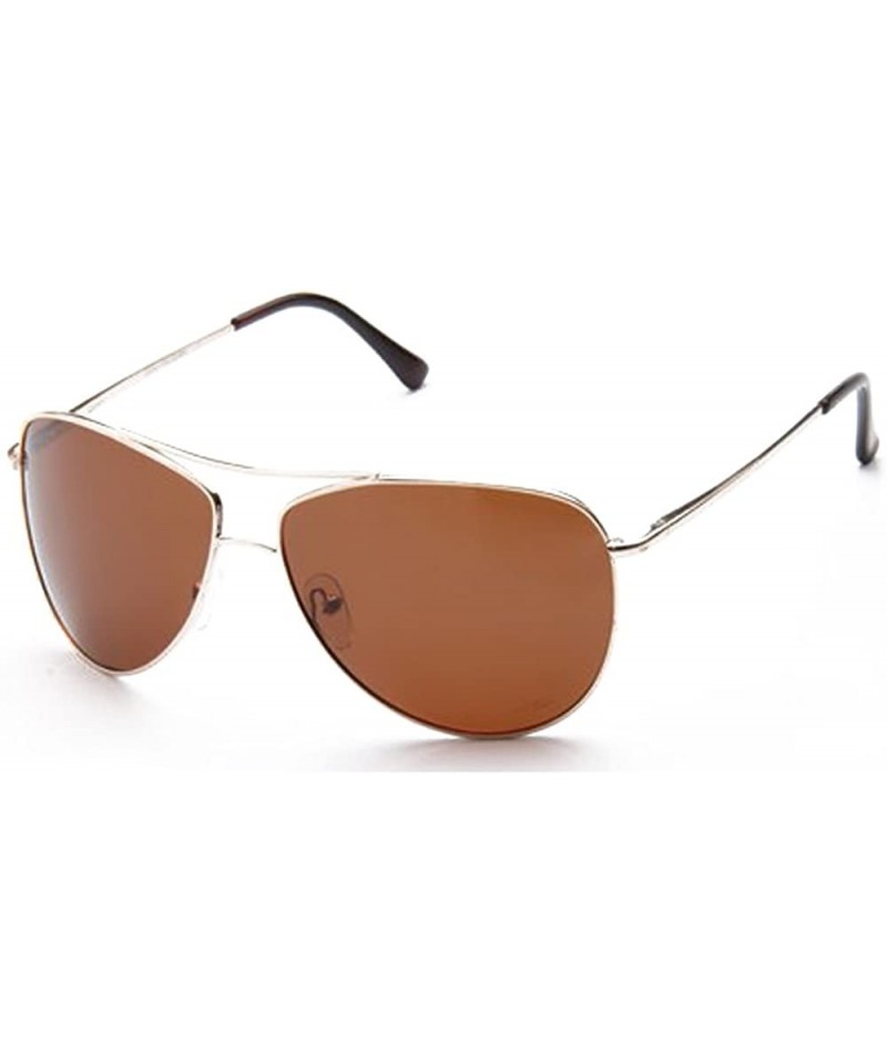 Aviator Classic Polarized Metal Aviator Sunglasses in Copper/Brown - C4117D050N9 $18.11