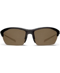 Sport Alpha Shiny Black Hiking/Mountain Biking Sunglasses with ZEISS P8010 Brown Tri-flection Lenses - C818KLA4OWL $33.39