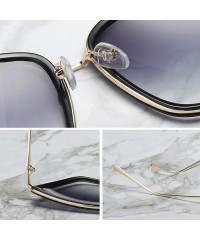 Square 2019 New Er Cateye Sunglasses Women Vintage Metal Glasses Mirror Retro Lunette De Soleil Femme UV400 - Doublegray - CZ...