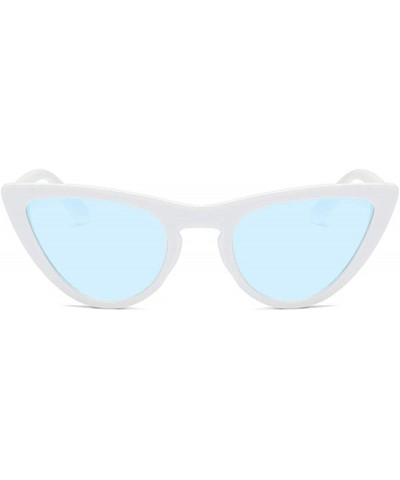 Aviator Women Cat Eye Sunglasses Fashion 2019 Luxury Brand Sun Glasses Blue As Picture - Black - CG18YZTLS2E $9.54