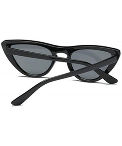 Aviator Women Cat Eye Sunglasses Fashion 2019 Luxury Brand Sun Glasses Blue As Picture - Black - CG18YZTLS2E $9.54