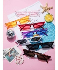 Semi-rimless Retro Small Cat Eye Sunglasses Vintage Square Shade Women Cute Skinny Cat Eye Eyewear (7 Pairs) - C418NON3INT $3...
