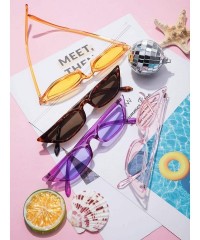 Semi-rimless Retro Small Cat Eye Sunglasses Vintage Square Shade Women Cute Skinny Cat Eye Eyewear (7 Pairs) - C418NON3INT $3...