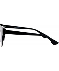 Wayfarer Flat Lens Mod Minimal Metal Horn Rim Retro Sunglasses - All Black - C712KOH55RX $24.37