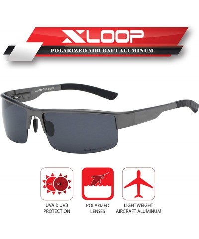 Wrap Polarized Aircraft Aluminum Driving Wrap Around Sunglasses For Men - Gun Metal - Polarized Smoke - CI18HWQQAD3 $28.26