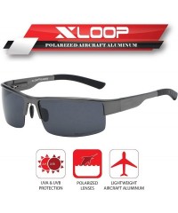 Wrap Polarized Aircraft Aluminum Driving Wrap Around Sunglasses For Men - Gun Metal - Polarized Smoke - CI18HWQQAD3 $50.32