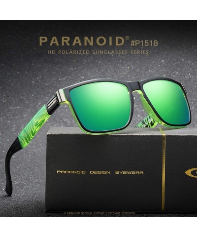 Sport Polarized Sunglasses cycling sunglasses Mirrored - Green - CL18UK2Q3CQ $16.02