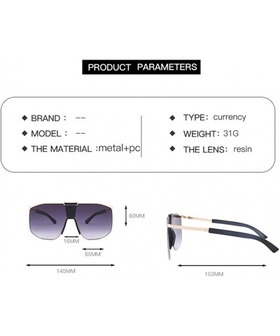 Rectangular Unisex Oversized Square Sunglasses for Women Men UV Protection Fashion Large Frame Stylish Inspired 18418 - C4 - ...