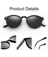 Oversized Polarized Sunglasses for Women Retro Round Womens Sunglasses Vintage Shades - C3 Grey Lens/Black Frame - CD196CNQQ6...