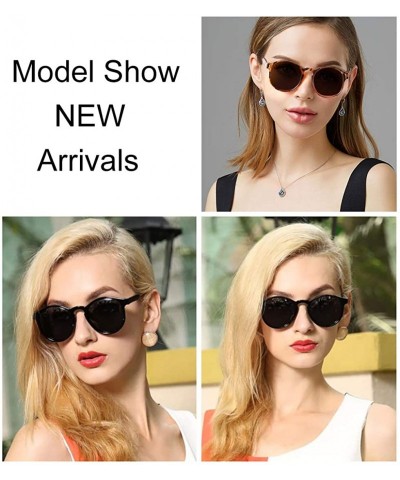 Oversized Polarized Sunglasses for Women Retro Round Womens Sunglasses Vintage Shades - C3 Grey Lens/Black Frame - CD196CNQQ6...