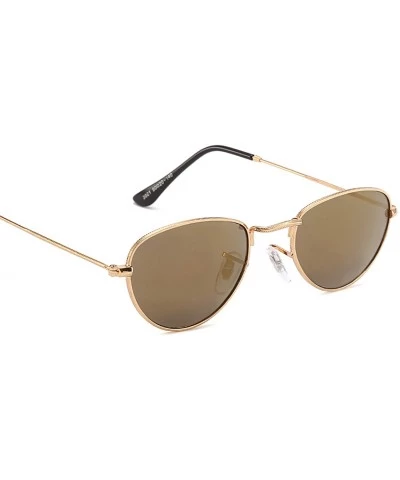 Sport Classic Retro Designer Style Sunglasses for Women Metal AC UV400 Sunglasses - Gold - CX18SZUH30R $15.60