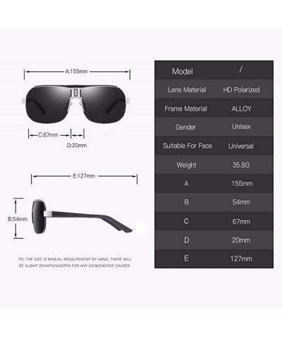 Aviator Men's Polarized Sunglasses Big Frame Toad Mirror Inner Degree Blue Film Men's Classic Driving Mirror - D - CK18QR744R...