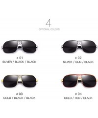 Aviator Men's Polarized Sunglasses Big Frame Toad Mirror Inner Degree Blue Film Men's Classic Driving Mirror - D - CK18QR744R...