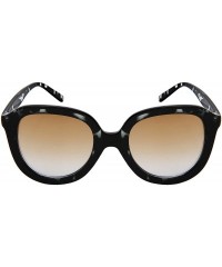 Square Classic Women Square Plastic Sunglasses w/Tinted Lens 34122P-KGM - Black Tortoise Frame/Brown Gradient Lens - C418C4QS...