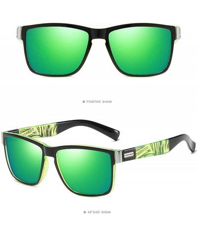 Sport Polarized Sunglasses cycling sunglasses Mirrored - Green - CL18UK2Q3CQ $26.34
