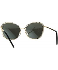 Butterfly Womens Retro Double Rim Designer Fashion Butterfly Sunglasses - White Marble Mirror - CY184QNR2R0 $25.67