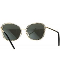 Butterfly Womens Retro Double Rim Designer Fashion Butterfly Sunglasses - White Marble Mirror - CY184QNR2R0 $13.01