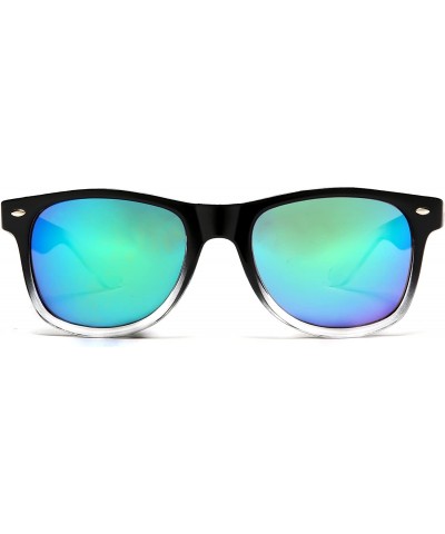 Oval New Vintage Horned Rim Sunglasses - Blue - CM12E0DXRZJ $10.04