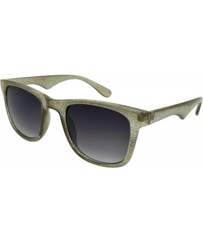 Wayfarer Women's Transparent Glitter Frame Horned Rim Sunglasses 540851GT-AP - Clear Grey Frame - C418EXANNWE $18.52